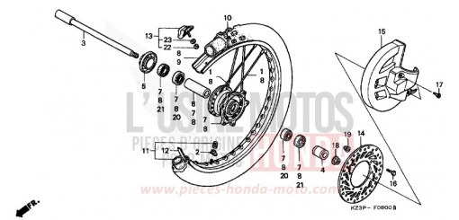 ROUE AVANT CR250RV de 1997